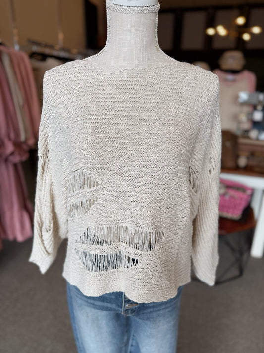 Edgy Distressed Sweater Top