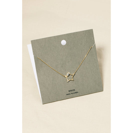 Rhinestone Cluster Star Pendant Necklace