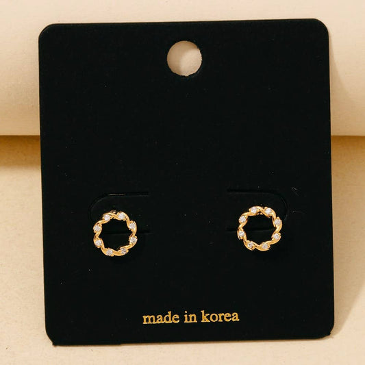 Studded Mini Twisted Stud Earrings